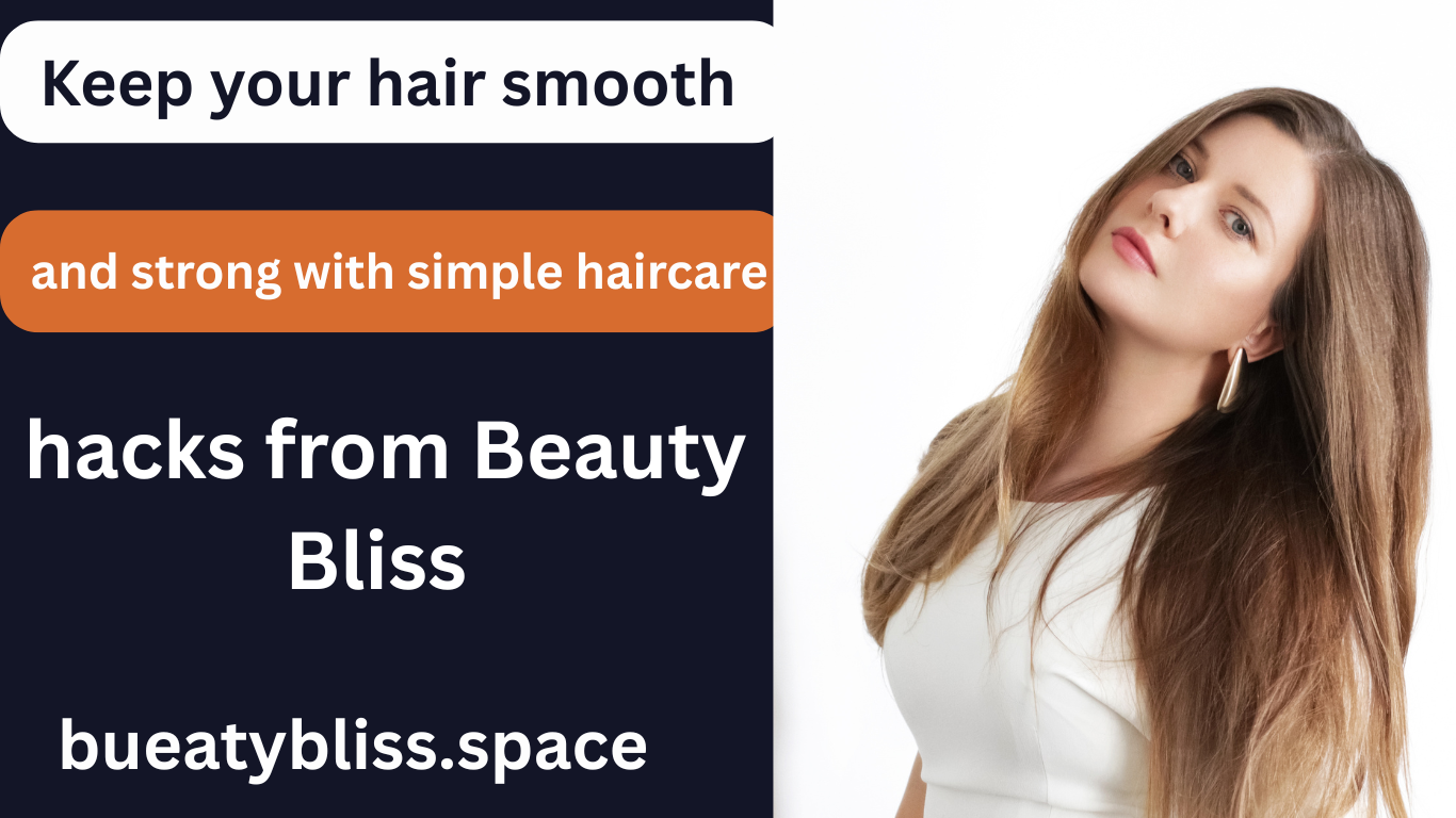 Woman applying natural hair oil for shiny and healthy hair Beauty Bliss haircare tips